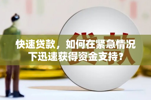 西盟快速贷款，如何在紧急情况下迅速获得资金支持？