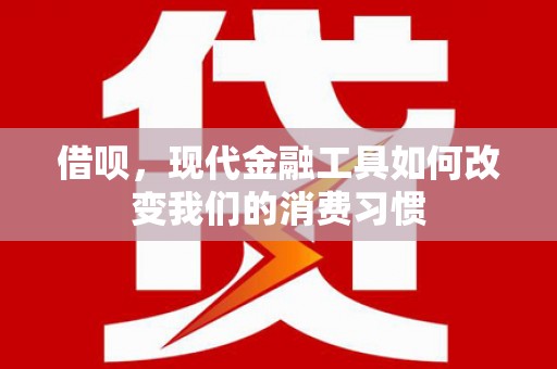 西盟借呗，现代金融工具如何改变我们的消费习惯