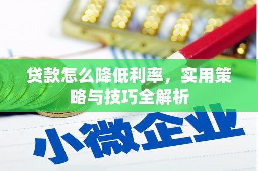 西盟贷款怎么降低利率，实用策略与技巧全解析