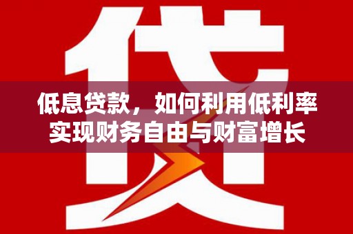 西盟低息贷款，如何利用低利率实现财务自由与财富增长